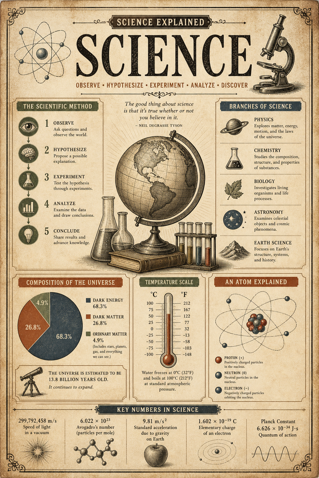 Science Infographic — vintage style infographic