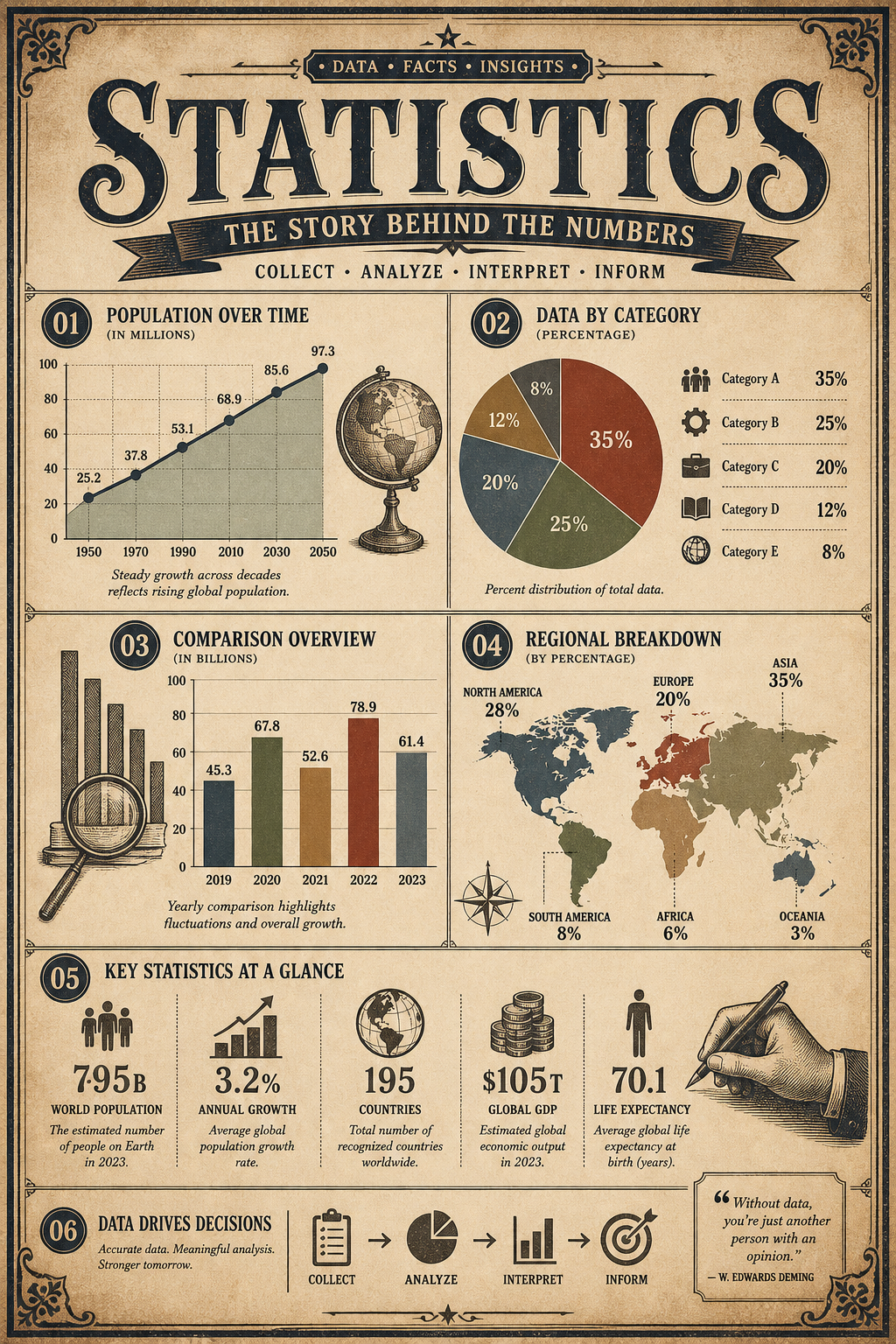 Statistic Infographic — vintage style infographic