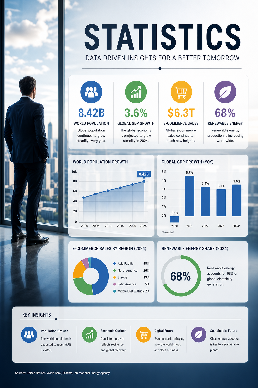 Statistic Infographic — photo-realistic style infographic