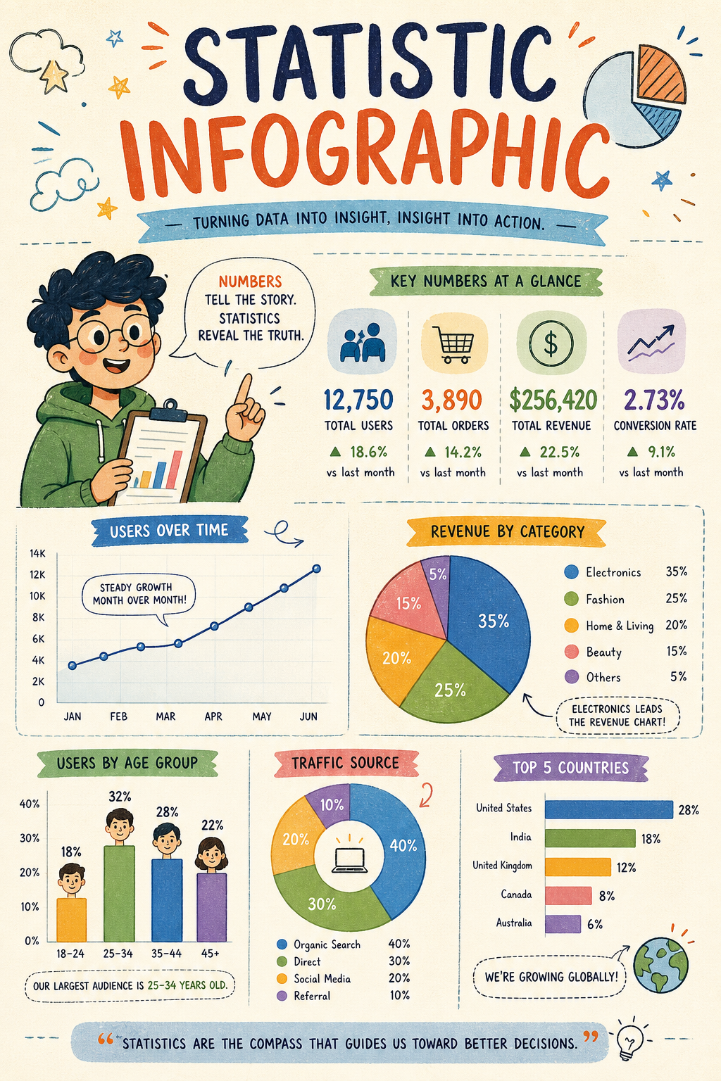 Statistic Infographic — illustration style infographic