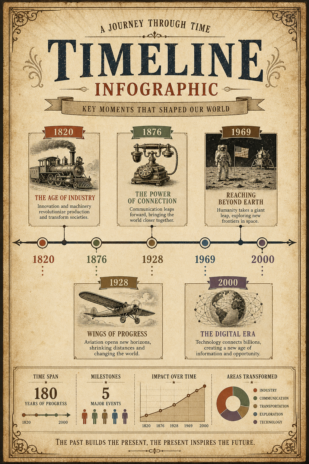 Timeline Infographic — vintage style infographic