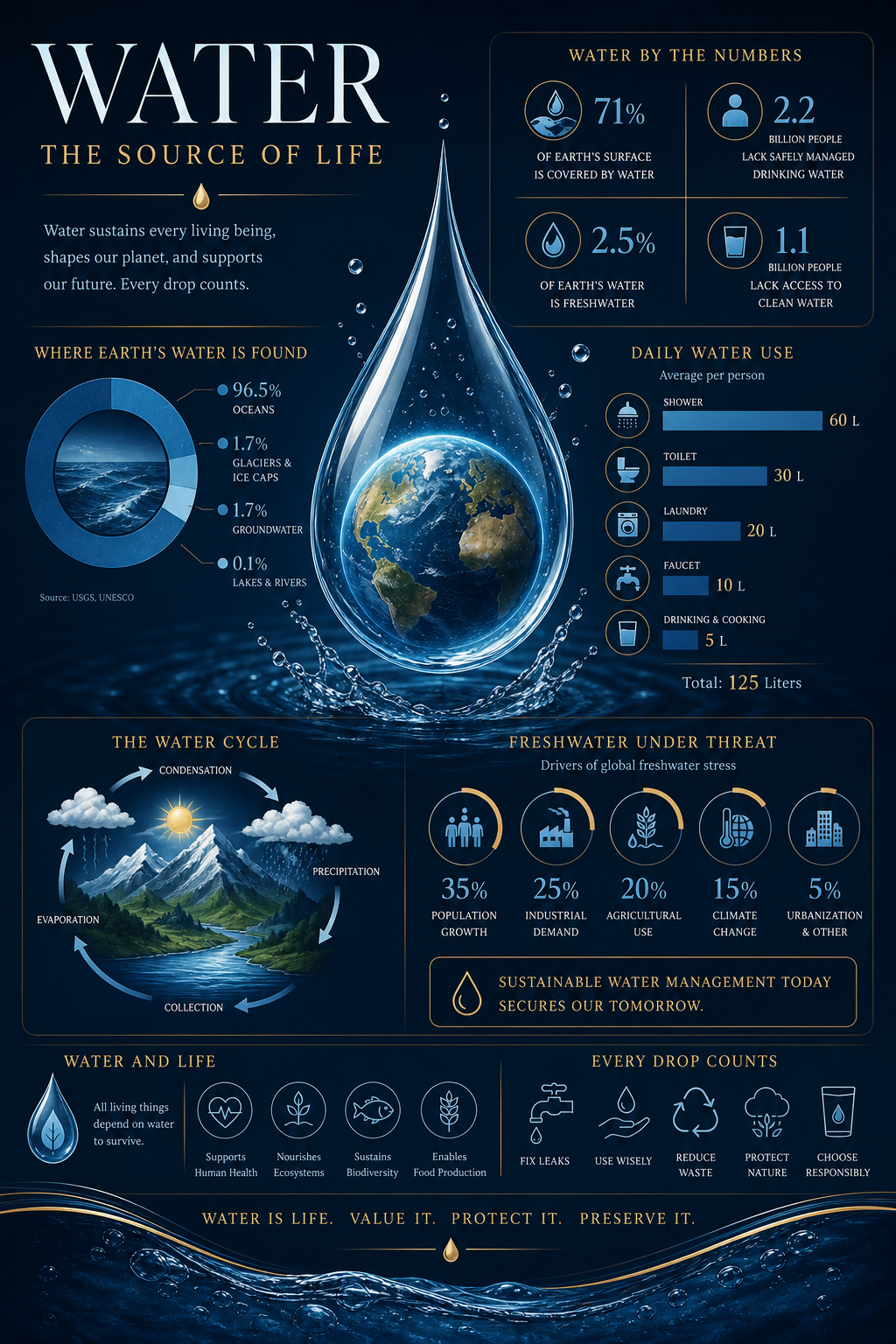 Water Infographic — elegant style infographic