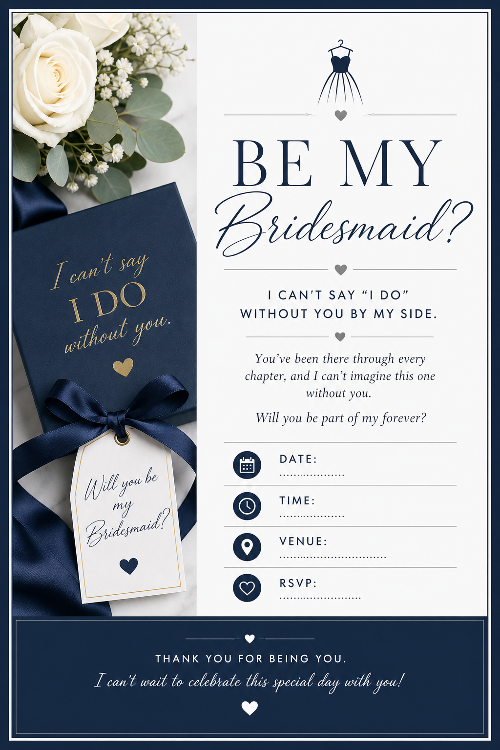 Be My Bridesmaid Invitation — corporate style invitation card