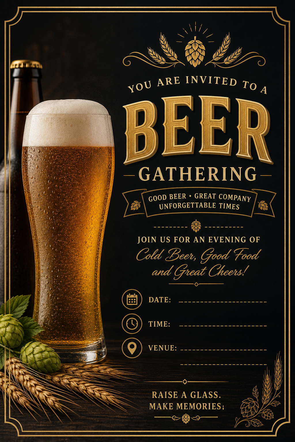 Beer Invitation — elegant style invitation card