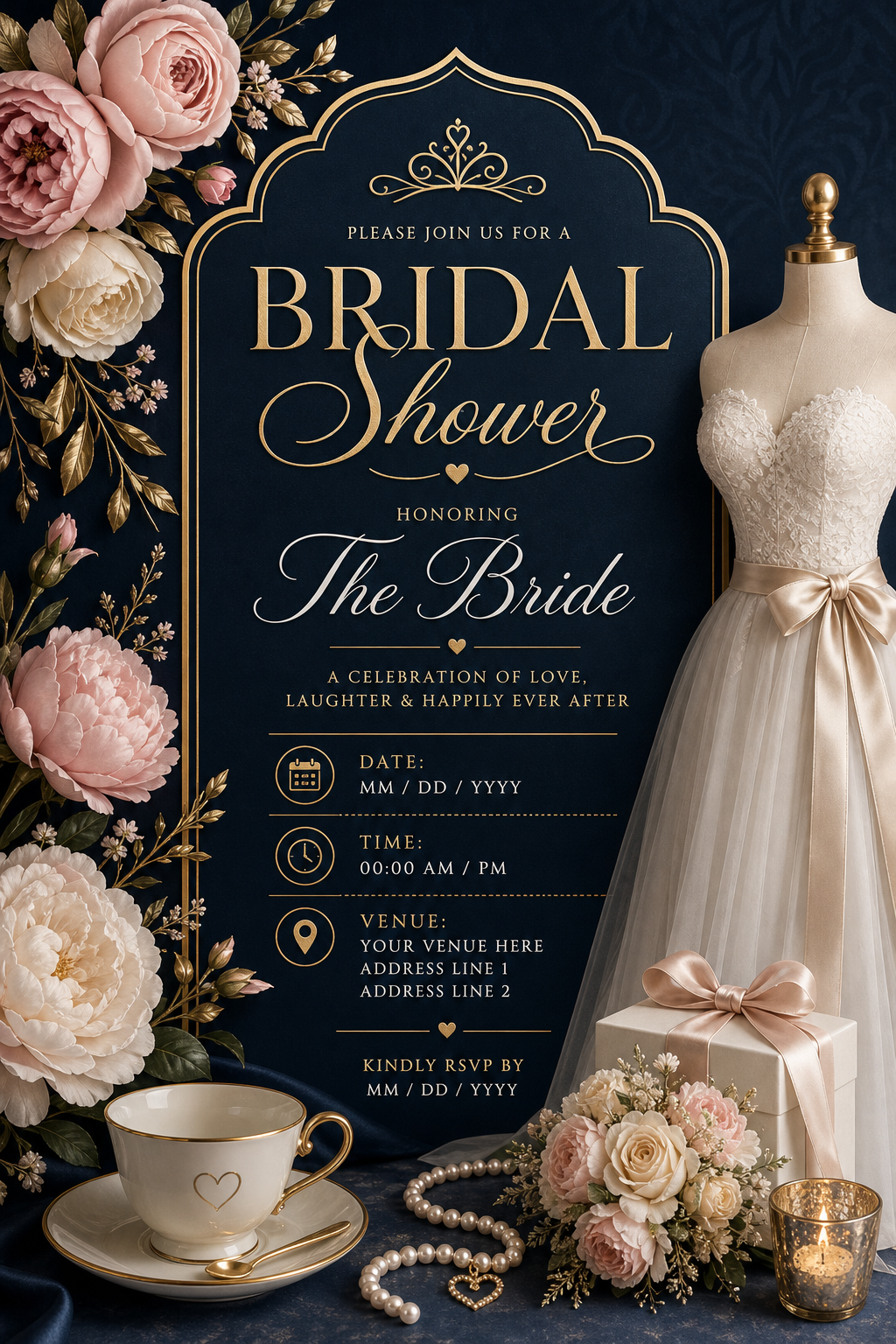 Bridal Shower Invitation — elegant style invitation card