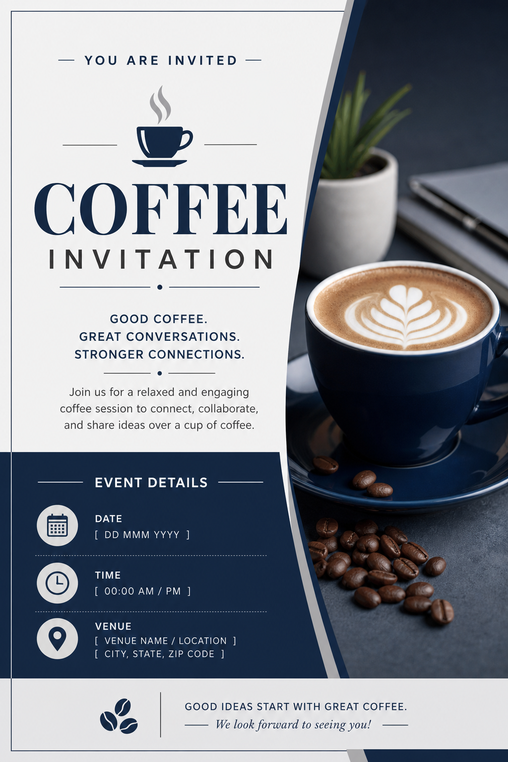 Coffee Invitation — corporate style invitation card