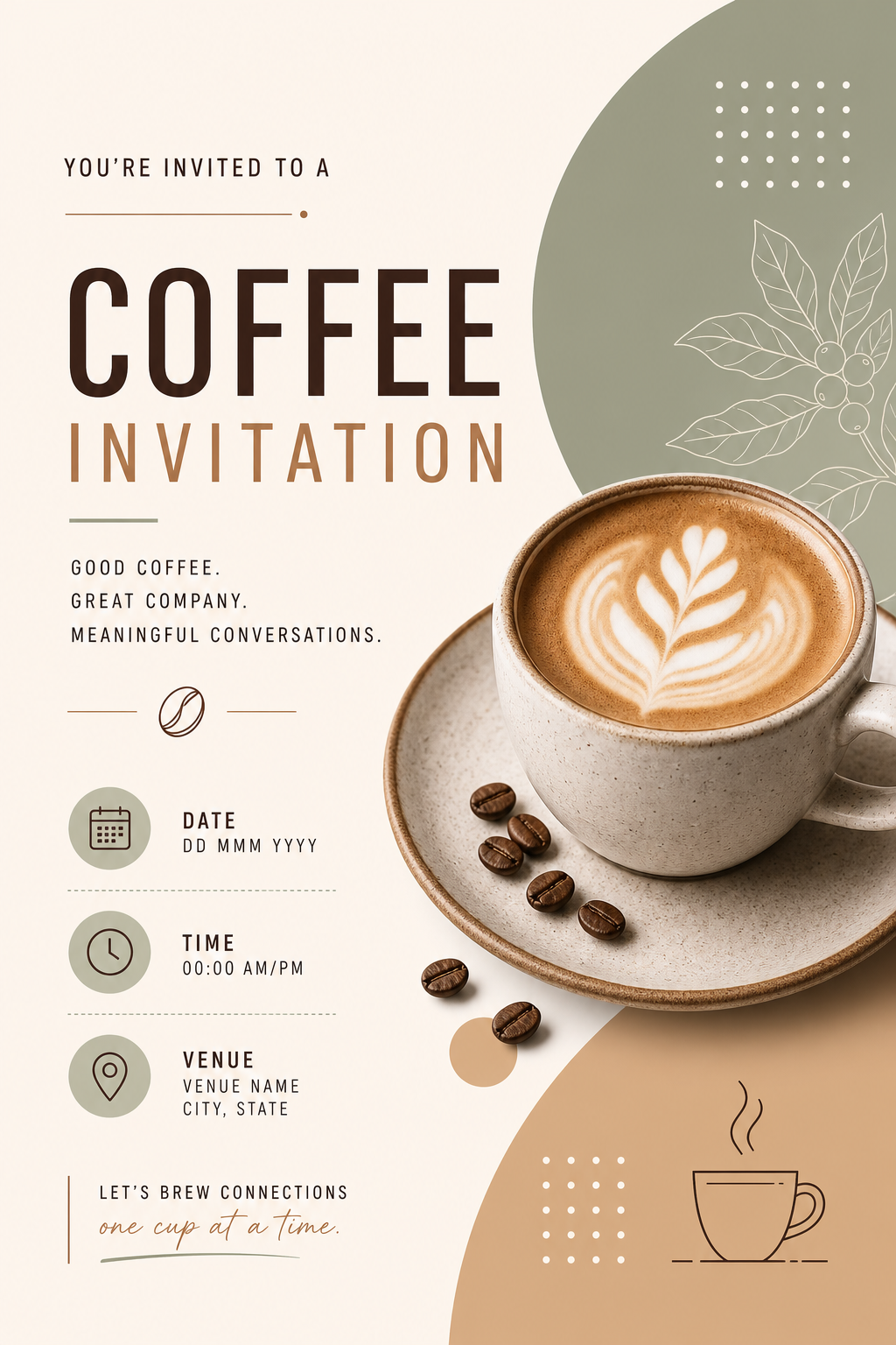 Coffee Invitation — modern style invitation card