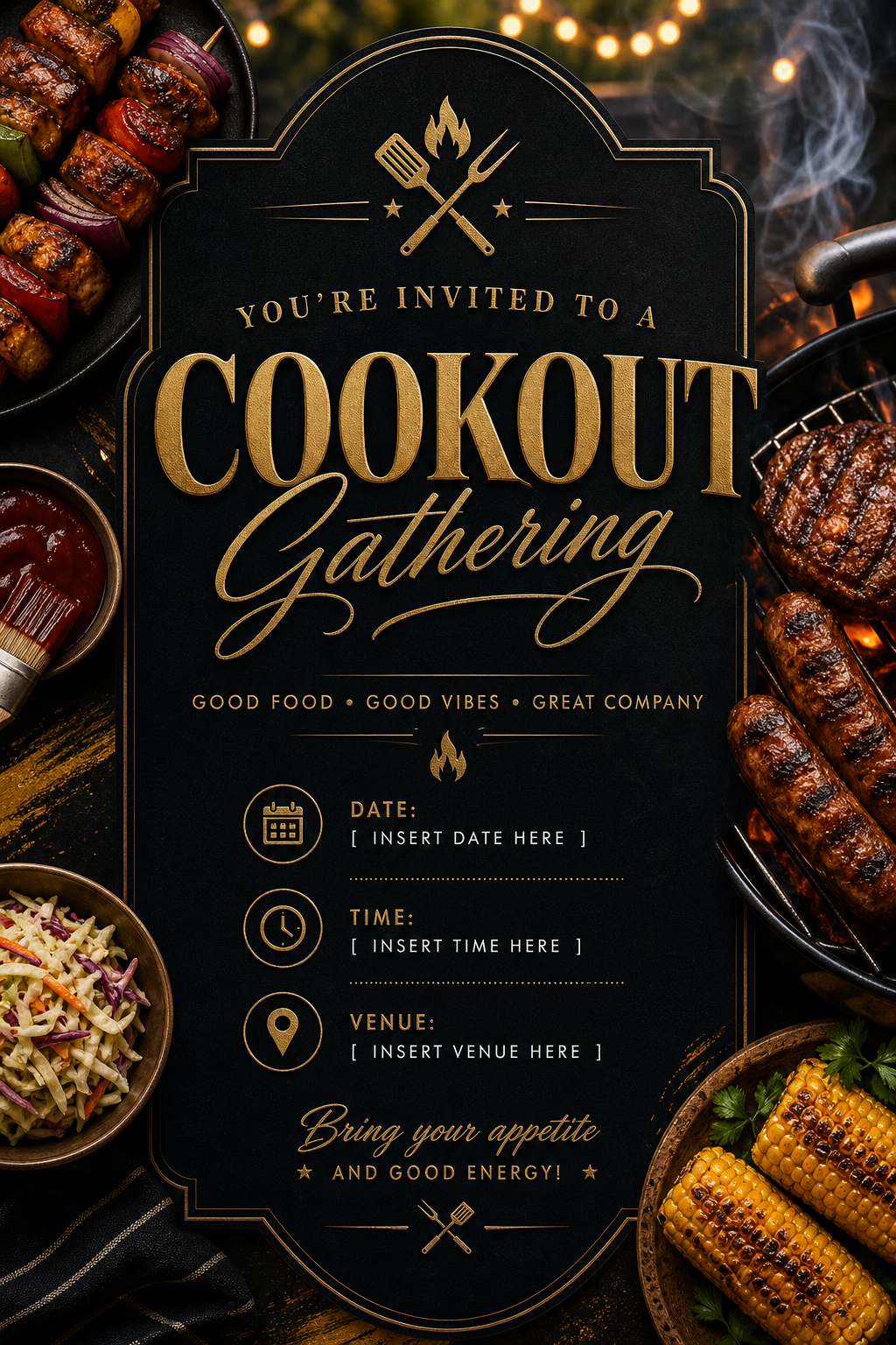 Cookout Invitation — elegant style invitation card