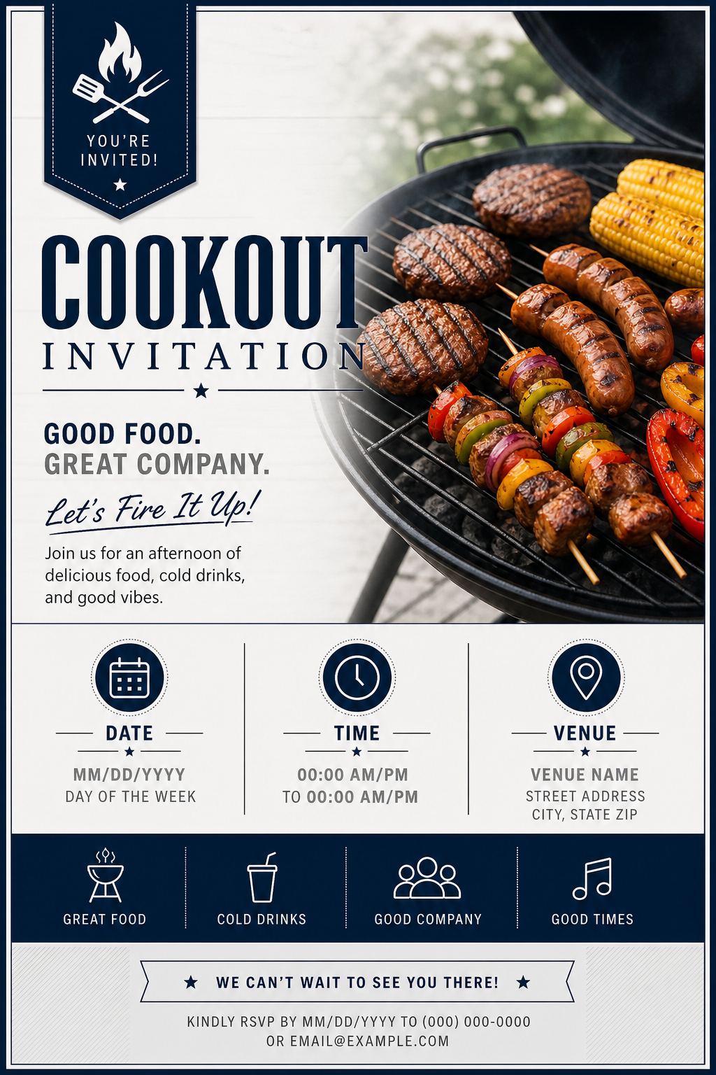 Cookout Invitation — corporate style invitation card
