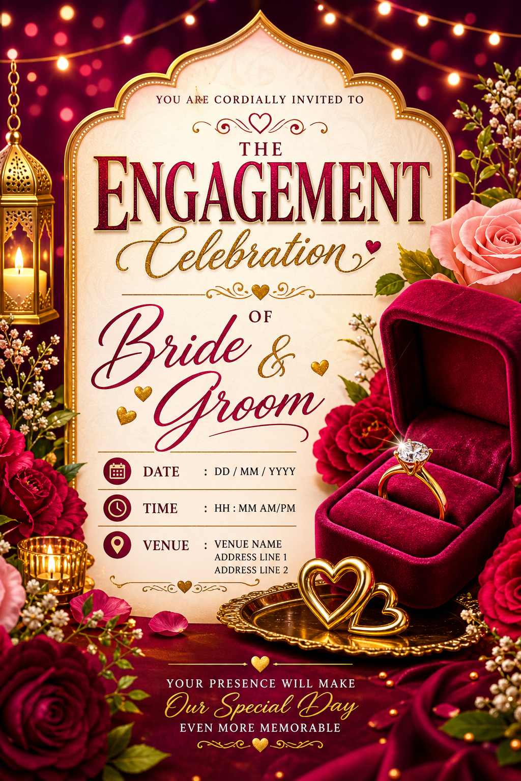 Engagement Invitation — vibrant style invitation card