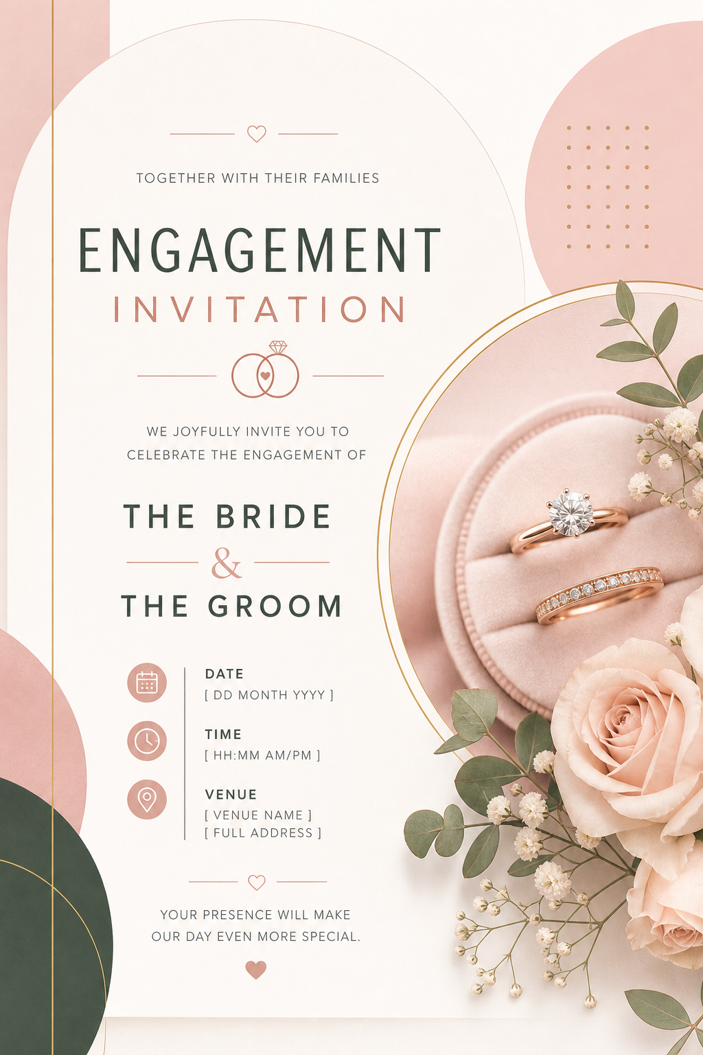 Engagement Invitation — modern style invitation card