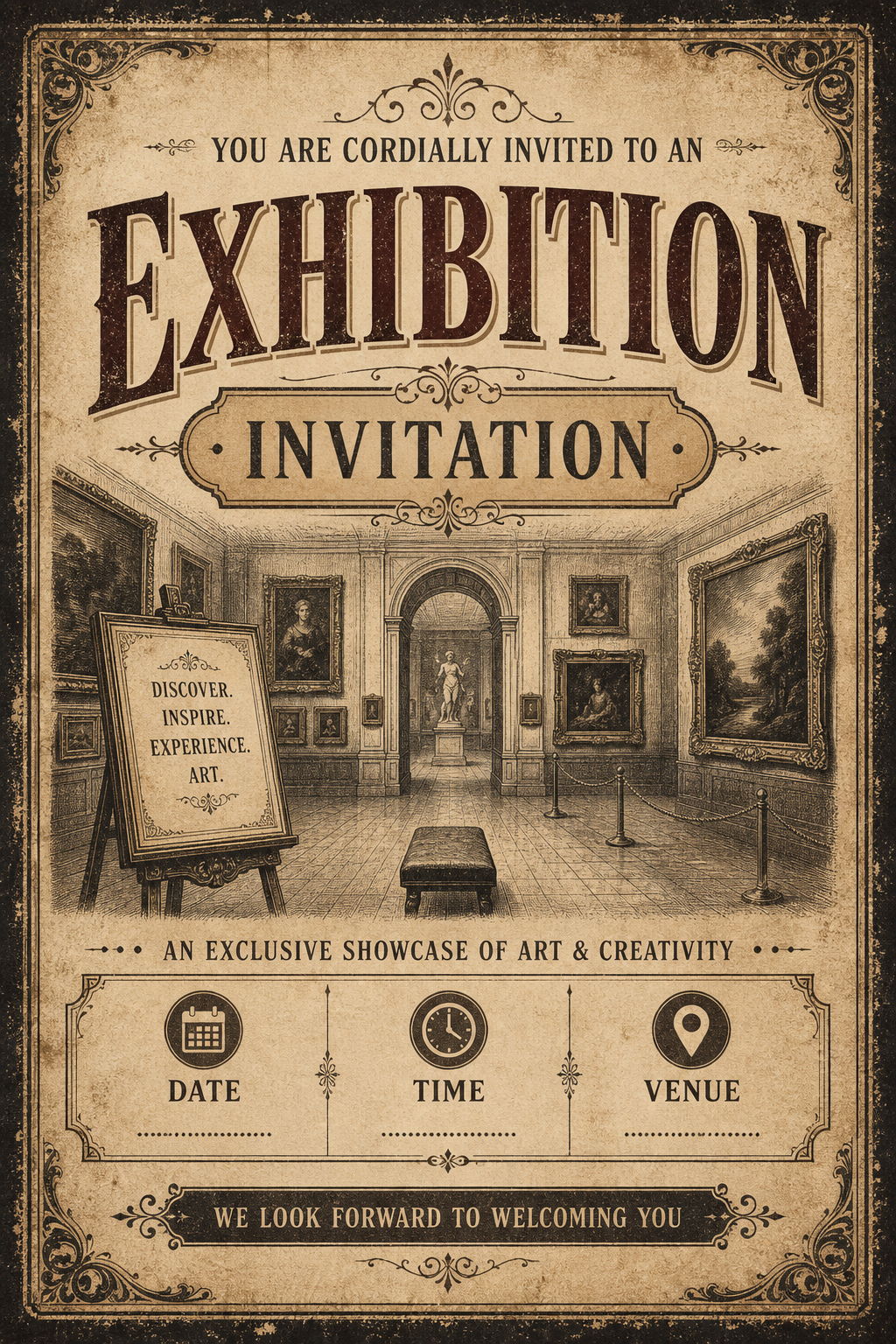 Exhibition Invitation — vintage style invitation card