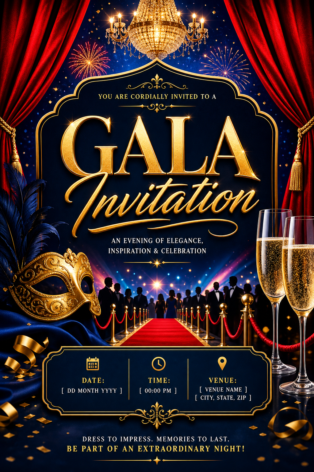 Gala Invitation — vibrant style invitation card