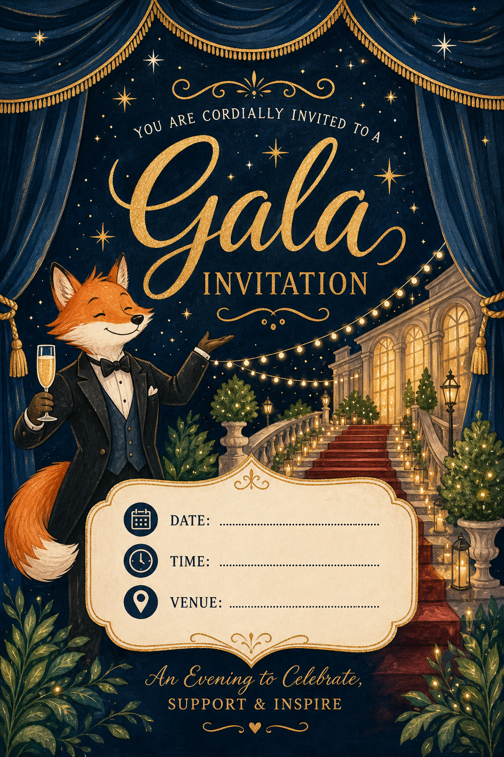 Gala Invitation — illustration style invitation card