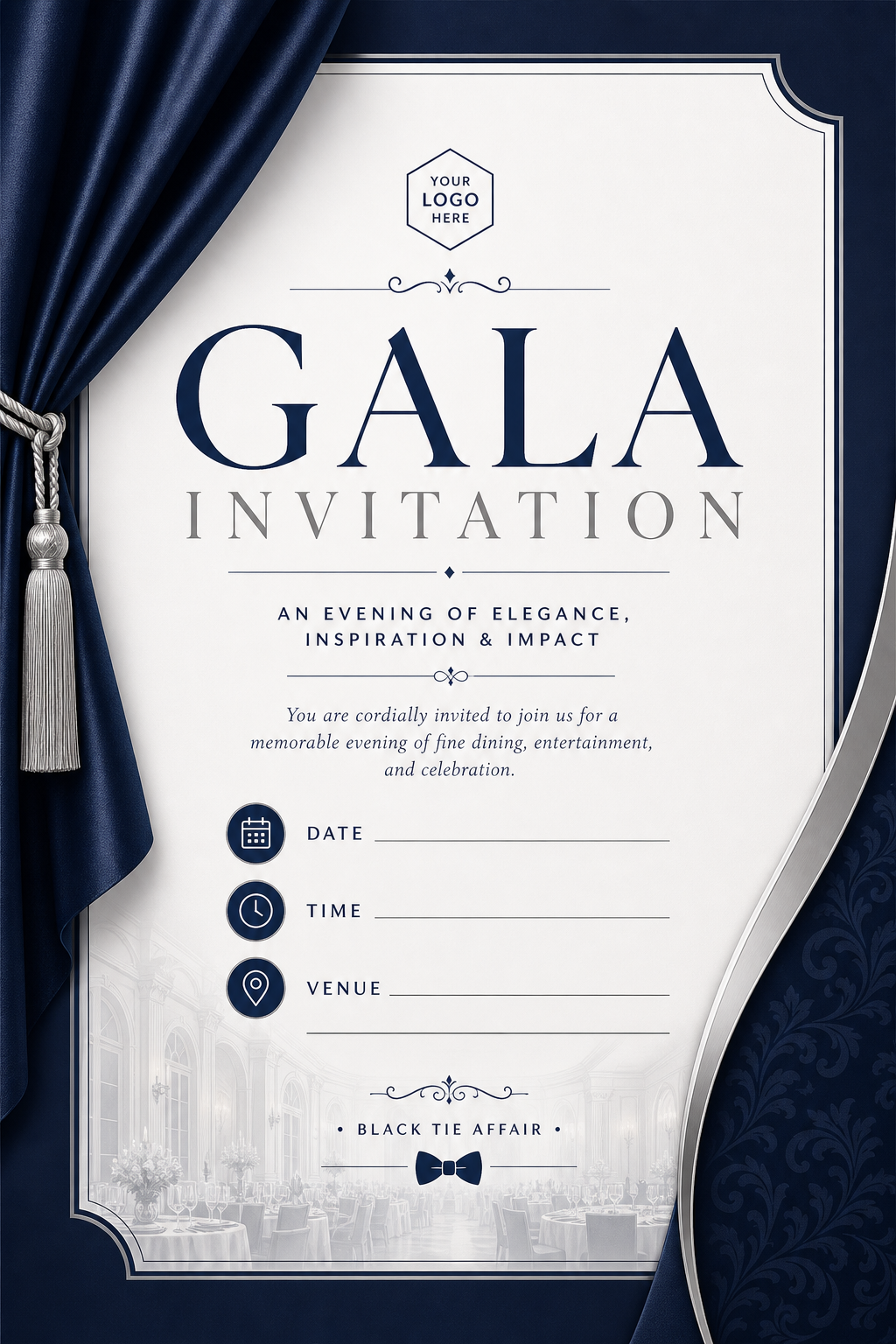 Gala Invitation — corporate style invitation card