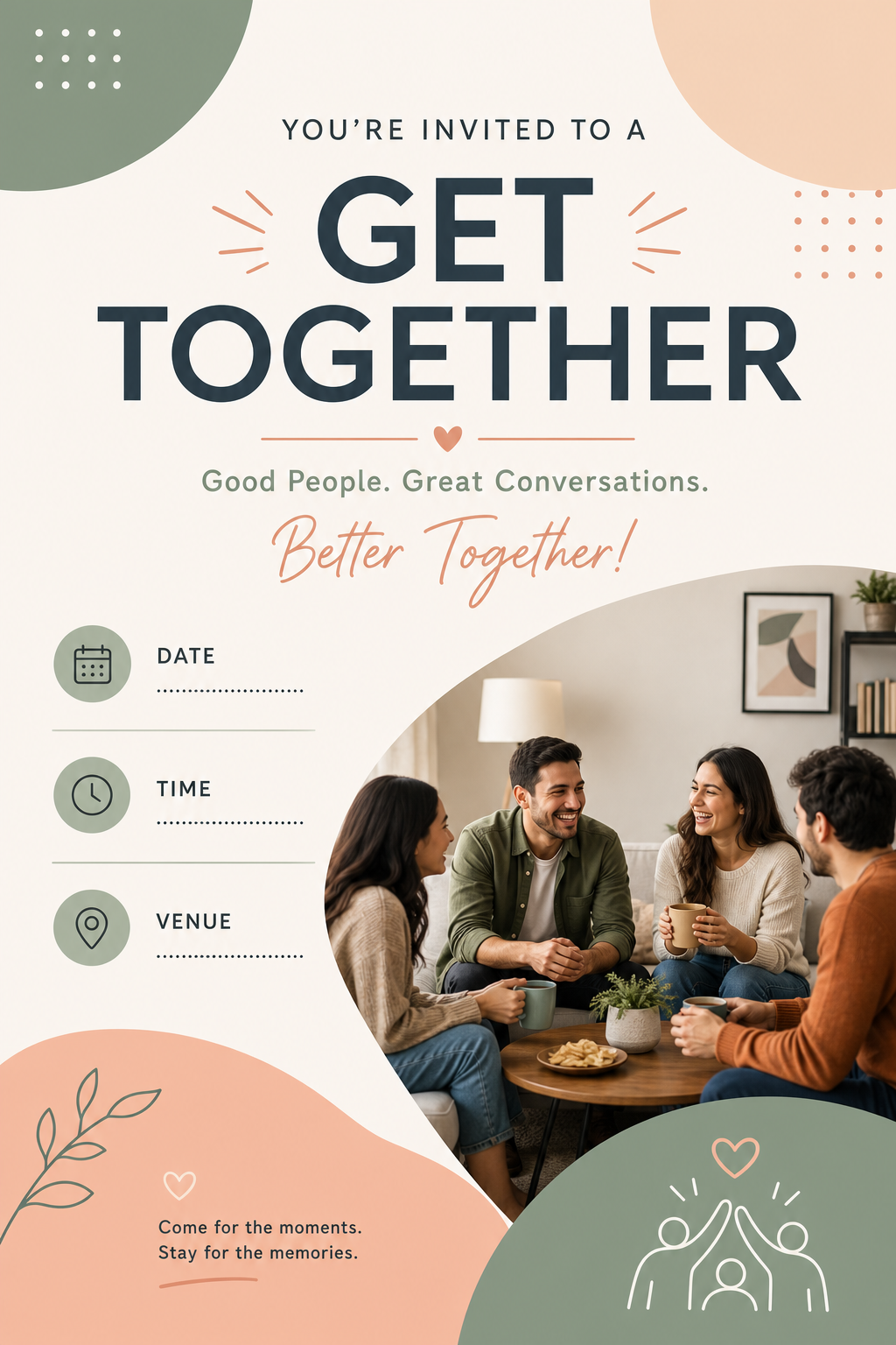 Get Together Invitation — modern style invitation card