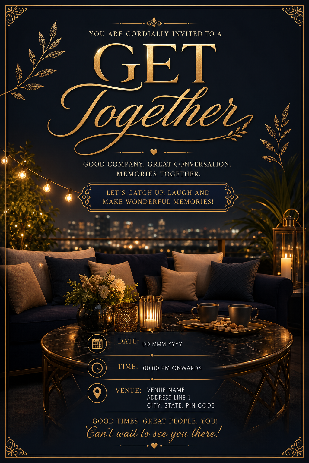 Get Together Invitation — elegant style invitation card