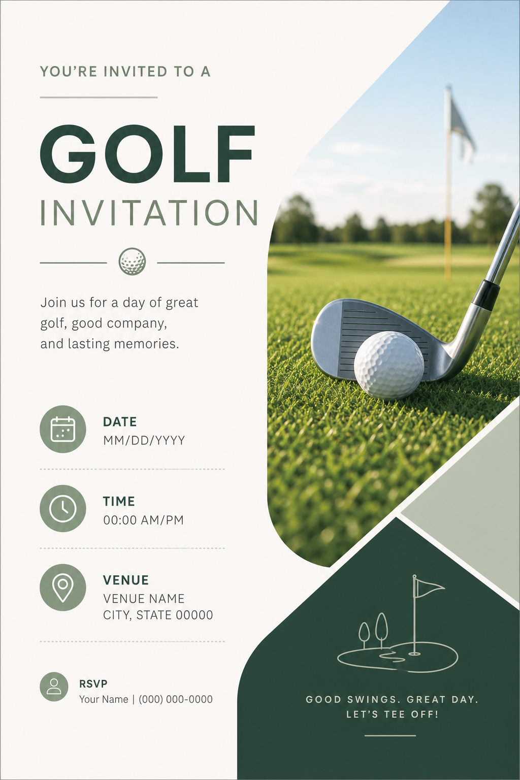 Golf Invitation — modern style invitation card