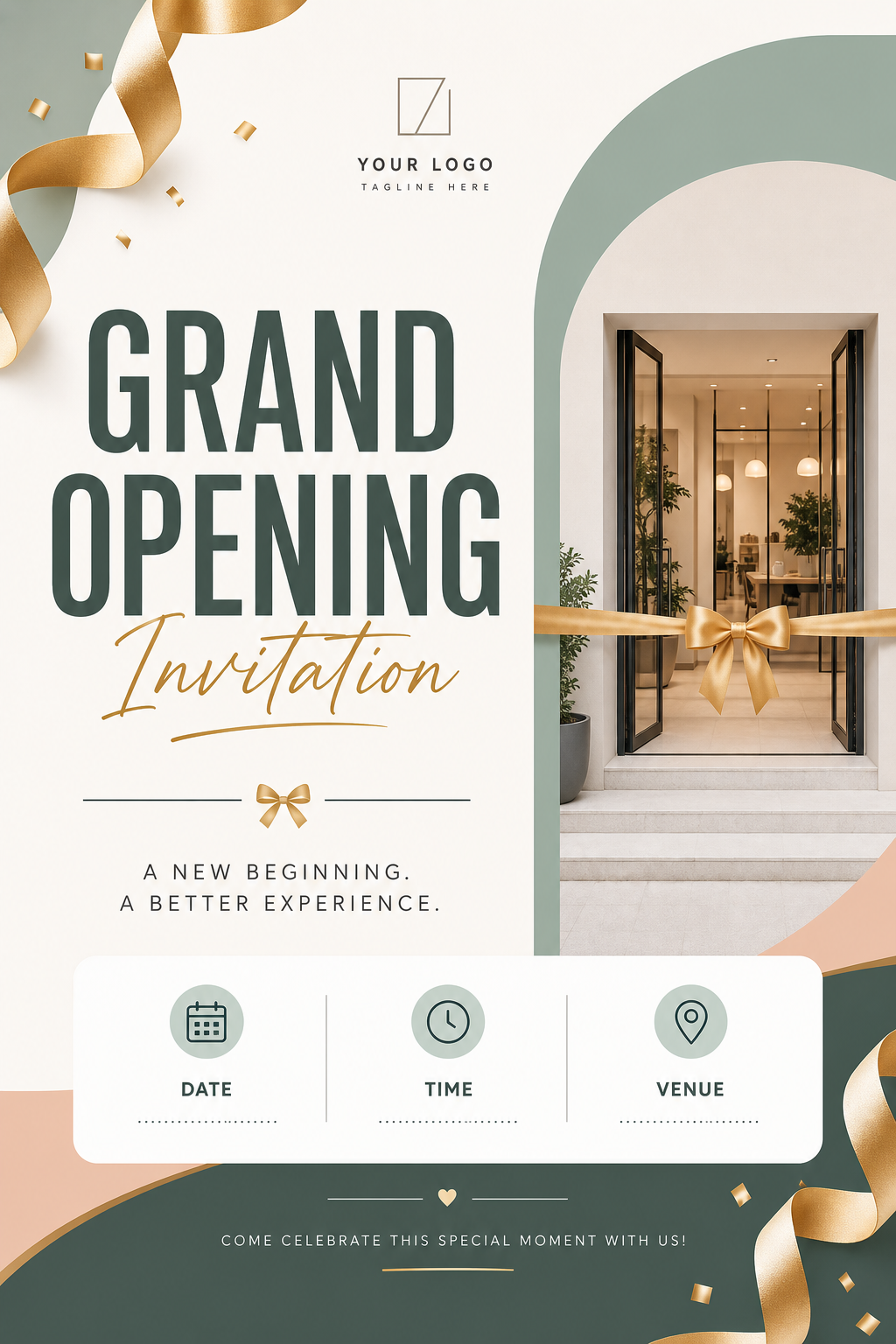 Grand Opening Invitation — modern style invitation card