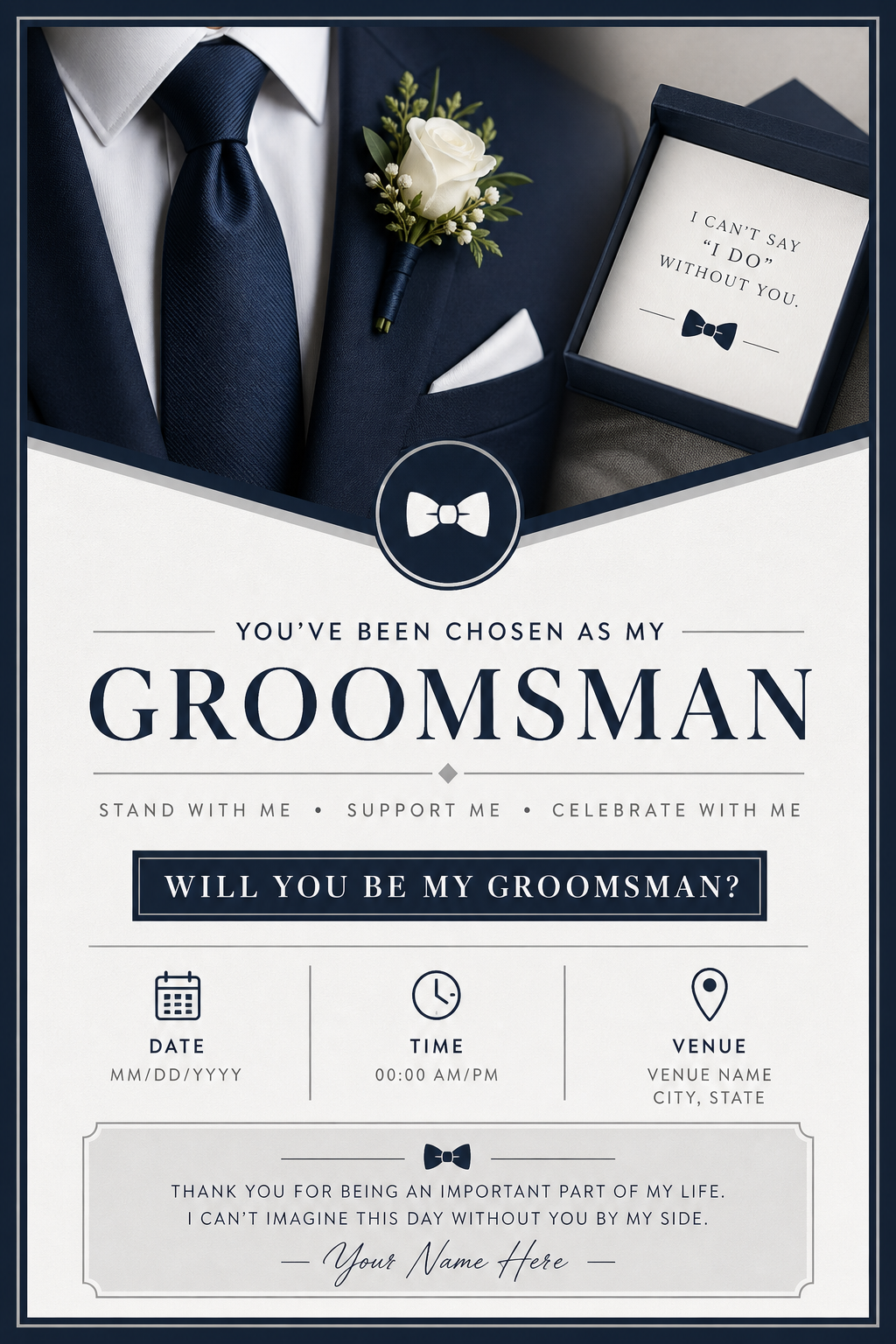 Groomsman Invitation — corporate style invitation card