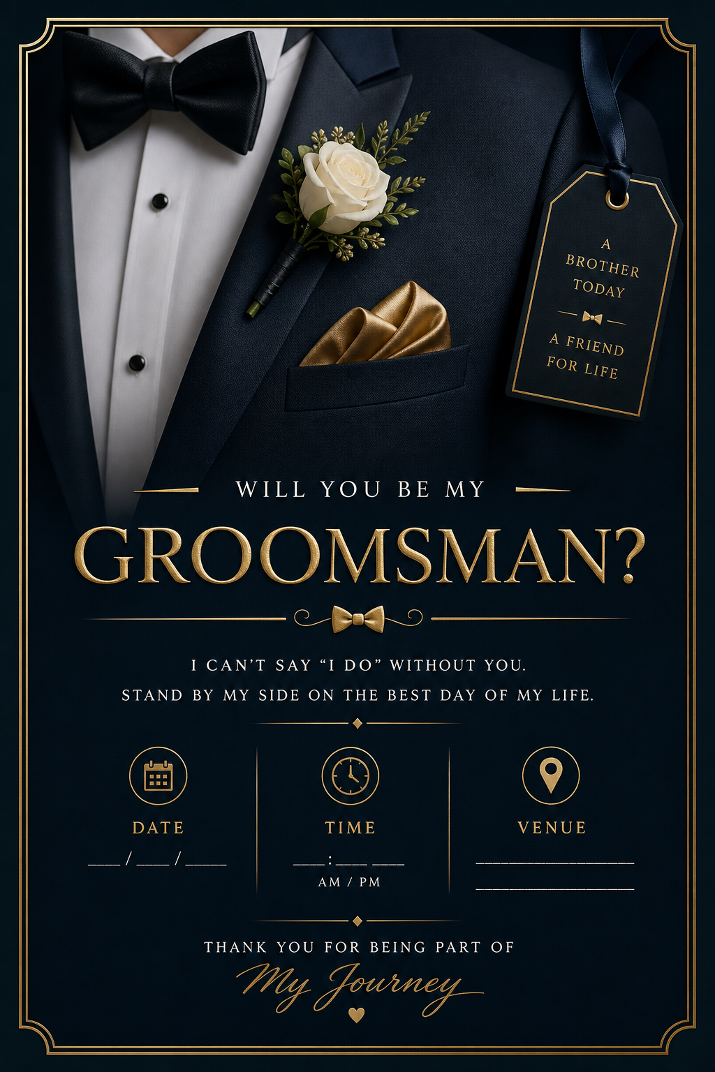Groomsman Invitation — elegant style invitation card