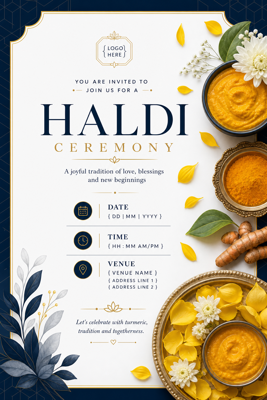 Haldi Invitation — corporate style invitation card