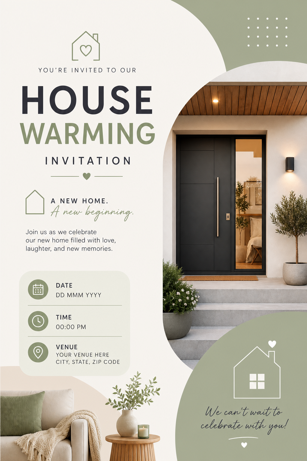 Housewarming Invitation — modern style invitation card