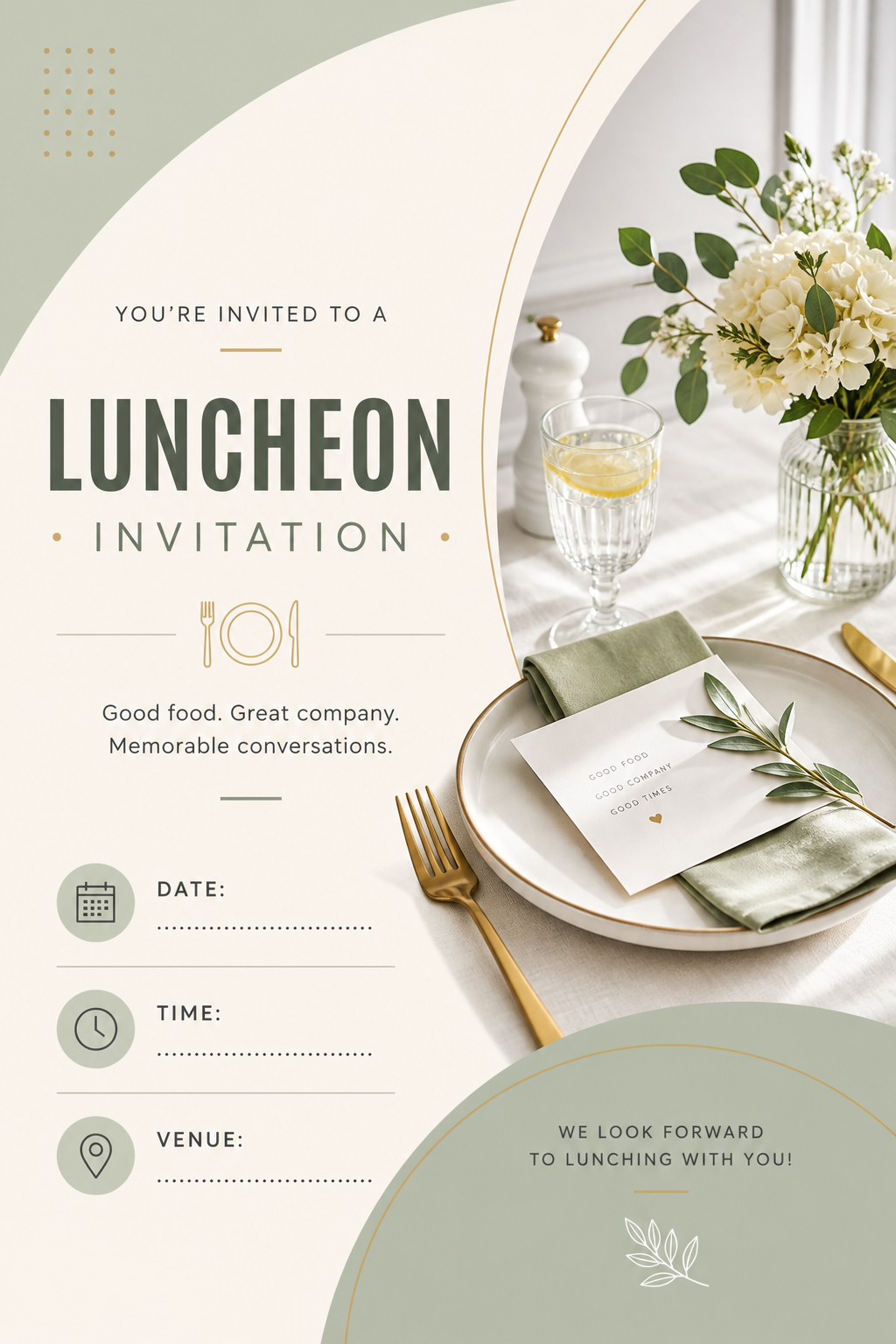 Luncheon Invitation — modern style invitation card