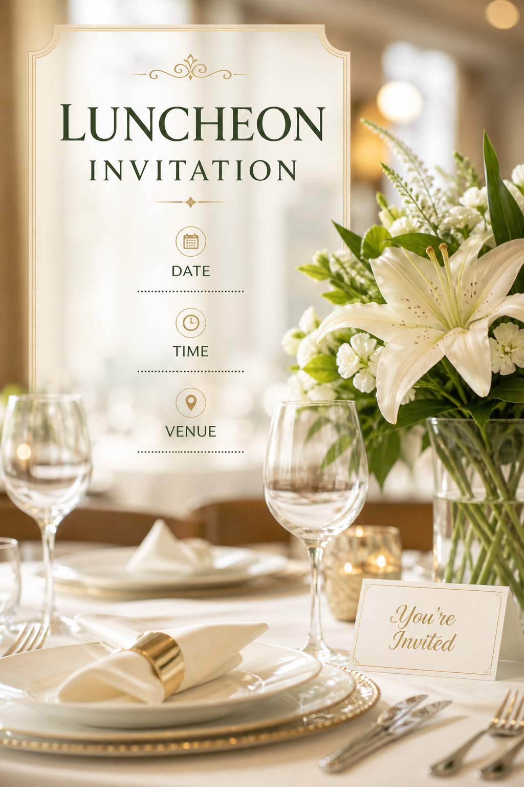 Luncheon Invitation — photo-realistic style invitation card