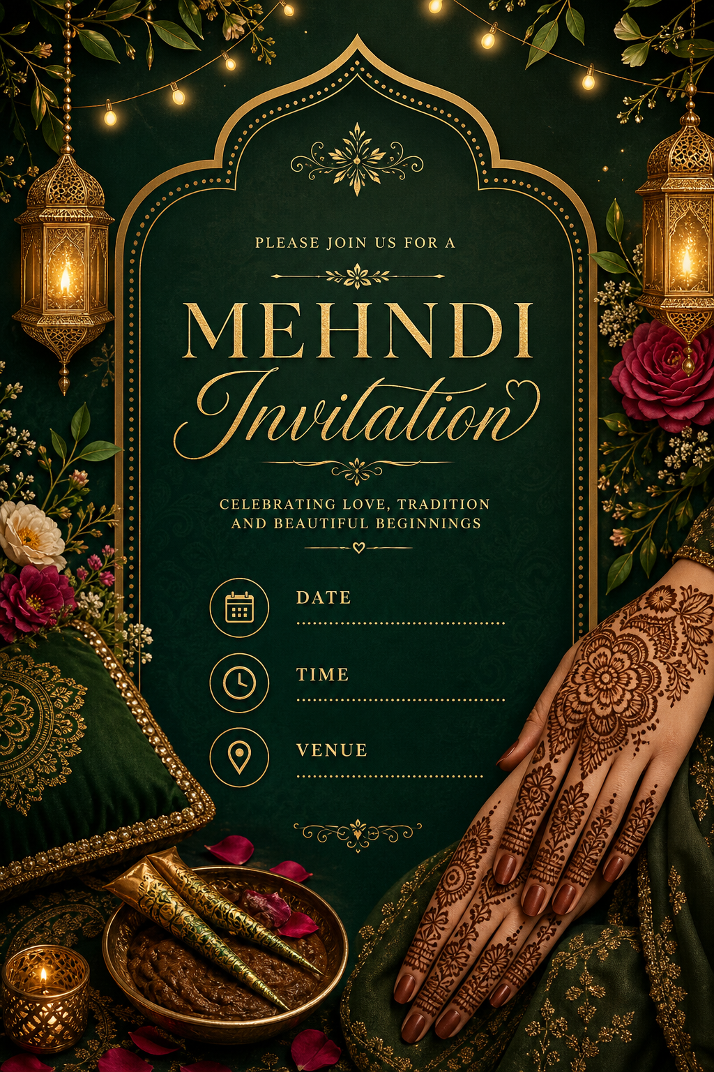 Mehndi Invitation — elegant style invitation card