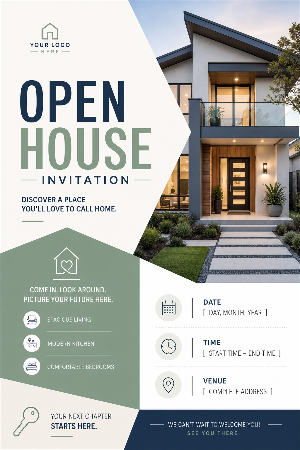 Open House Invitation — modern style invitation card