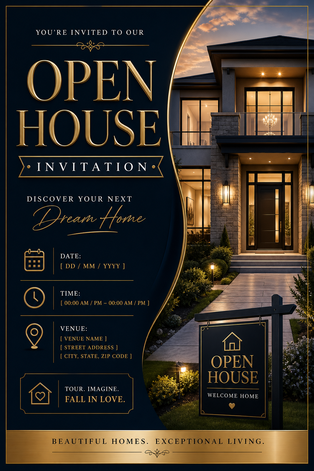 Open House Invitation — elegant style invitation card