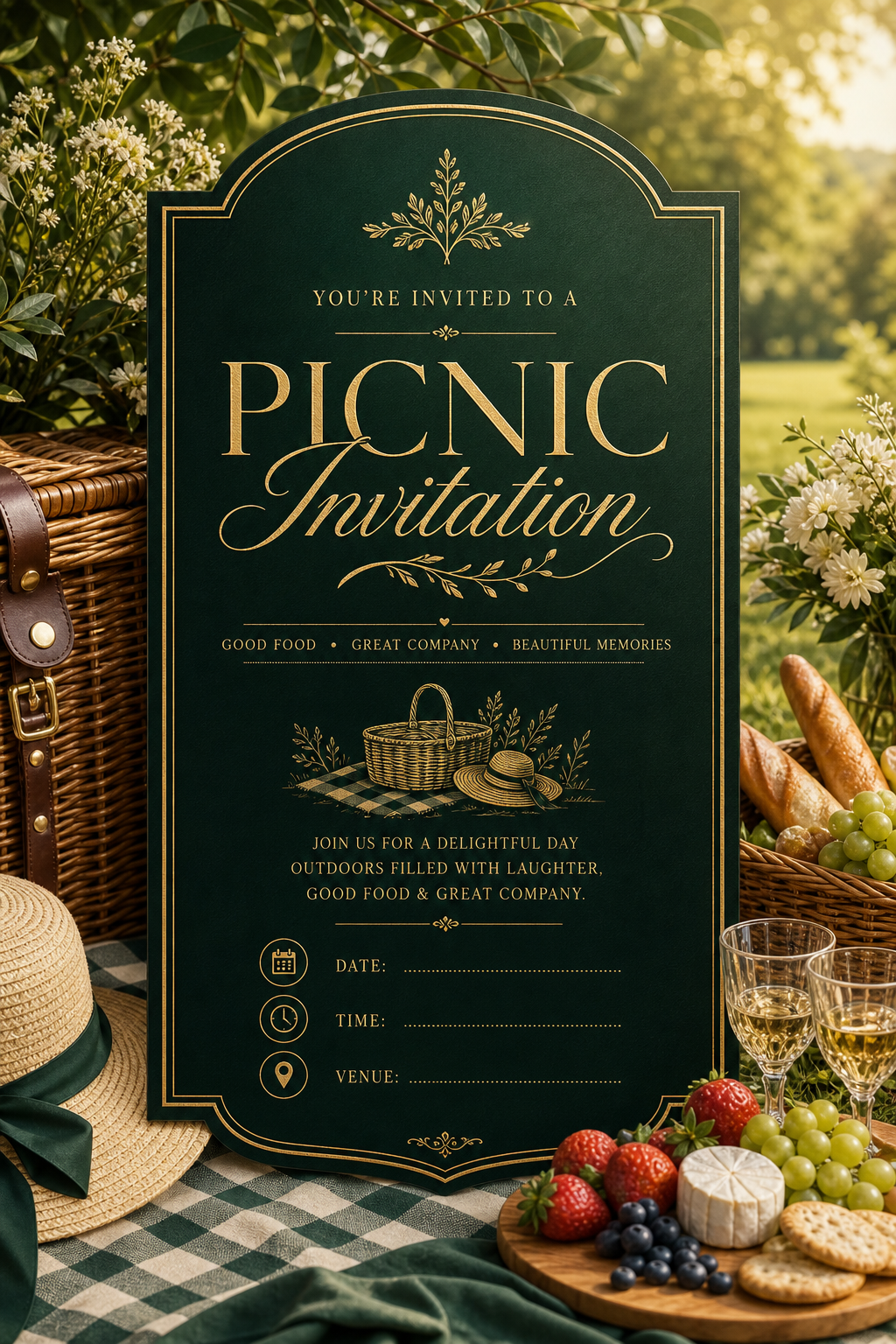 Picnic Invitation — elegant style invitation card