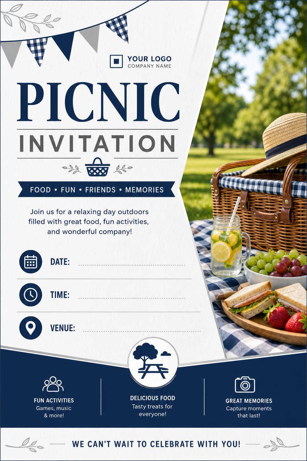 Picnic Invitation — corporate style invitation card