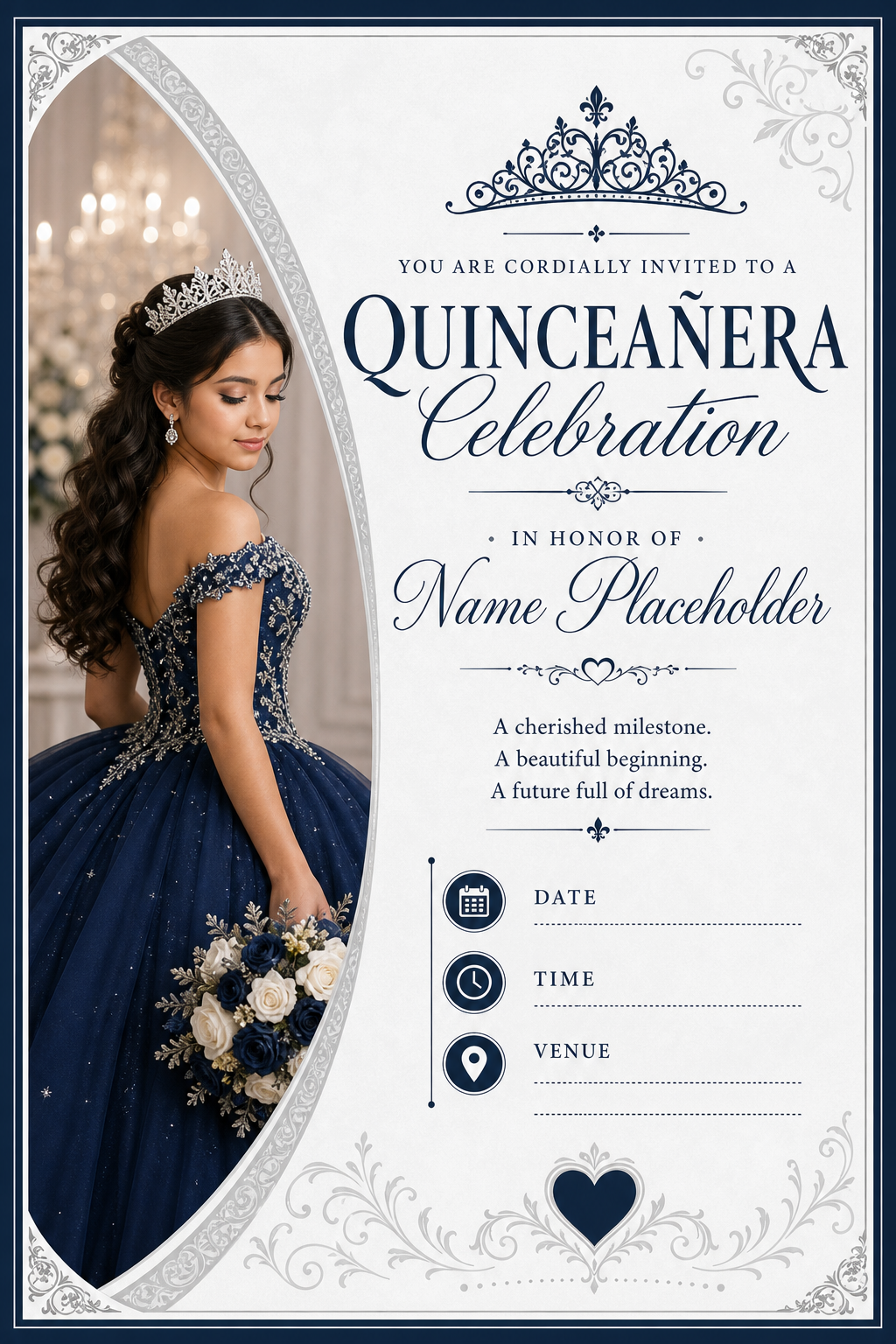 Quinceanera Invitation — corporate style invitation card
