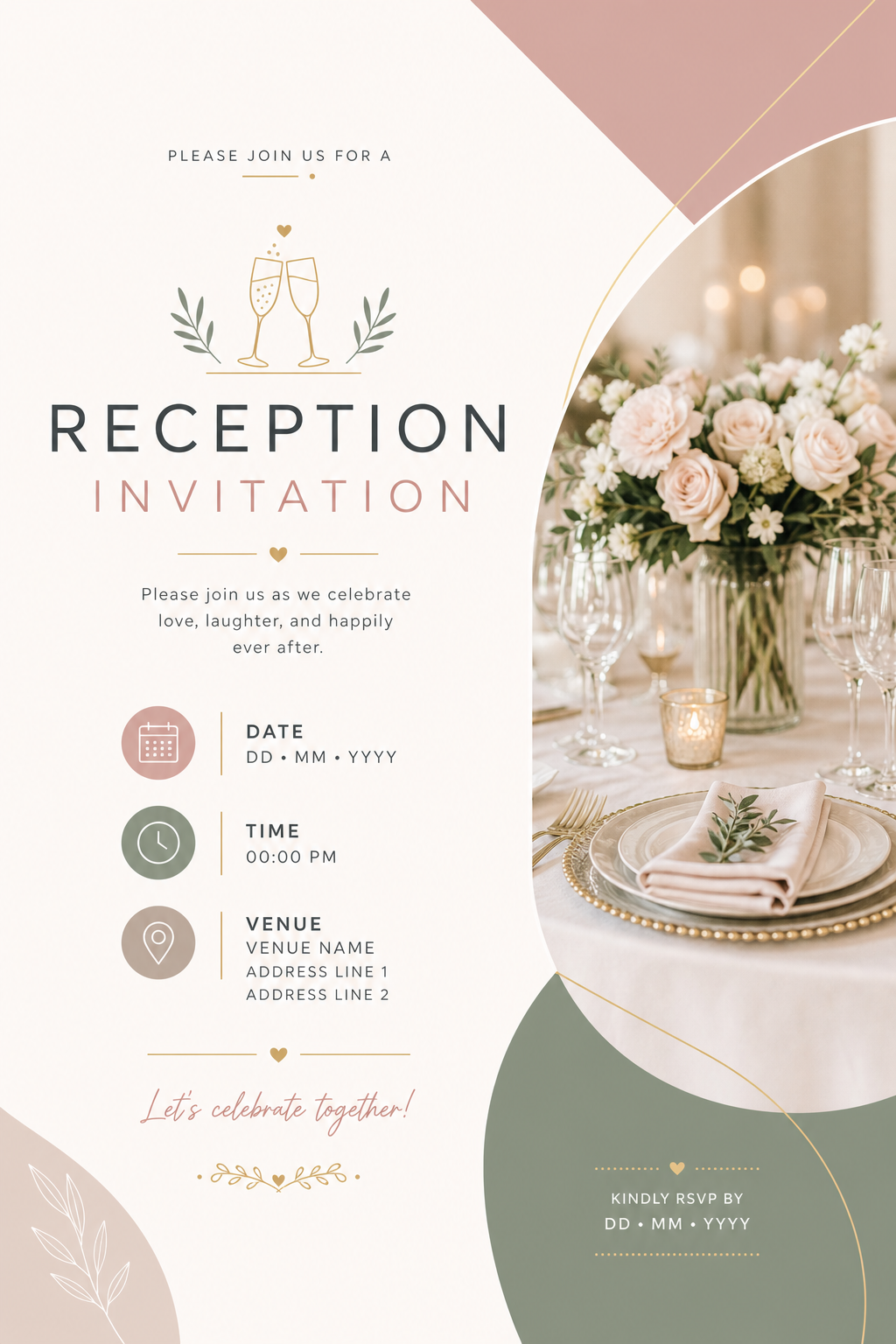 Reception Invitation — modern style invitation card