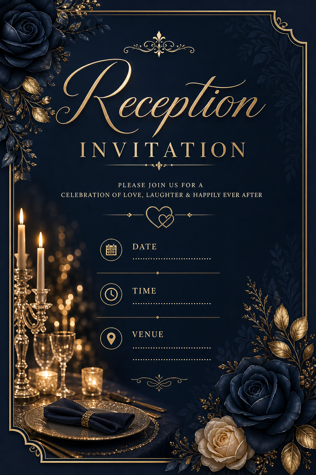 Reception Invitation — elegant style invitation card