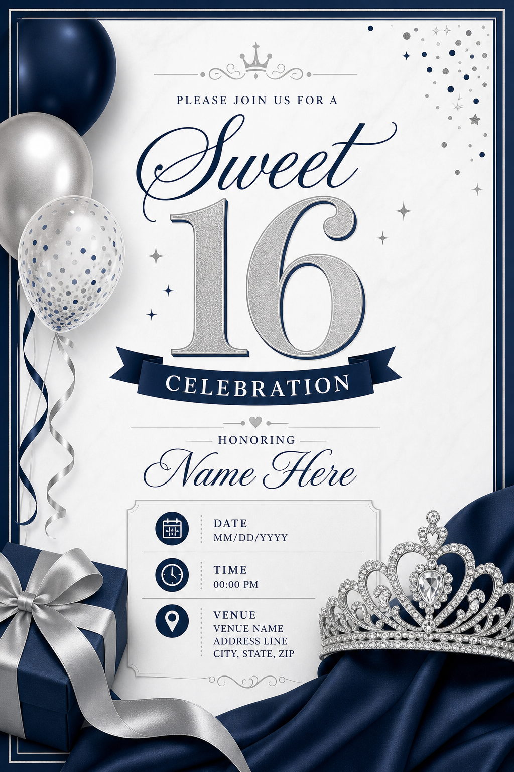 Sweet 16 Invitation — corporate style invitation card