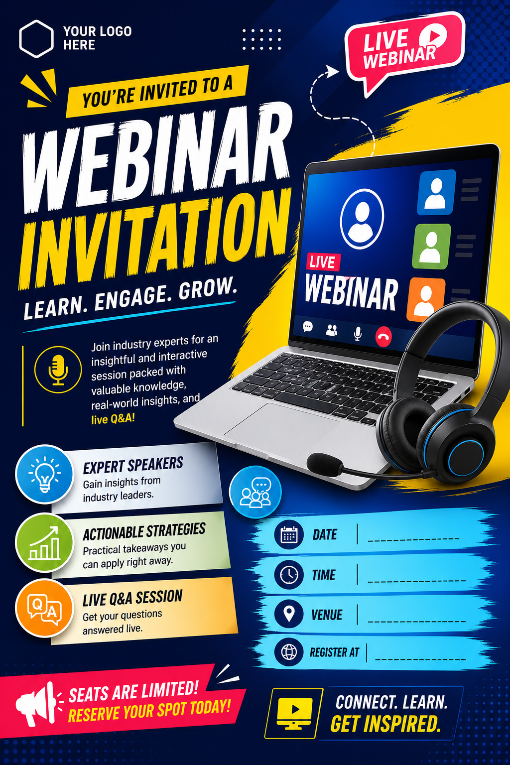 Webinar Invitation — vibrant style invitation card