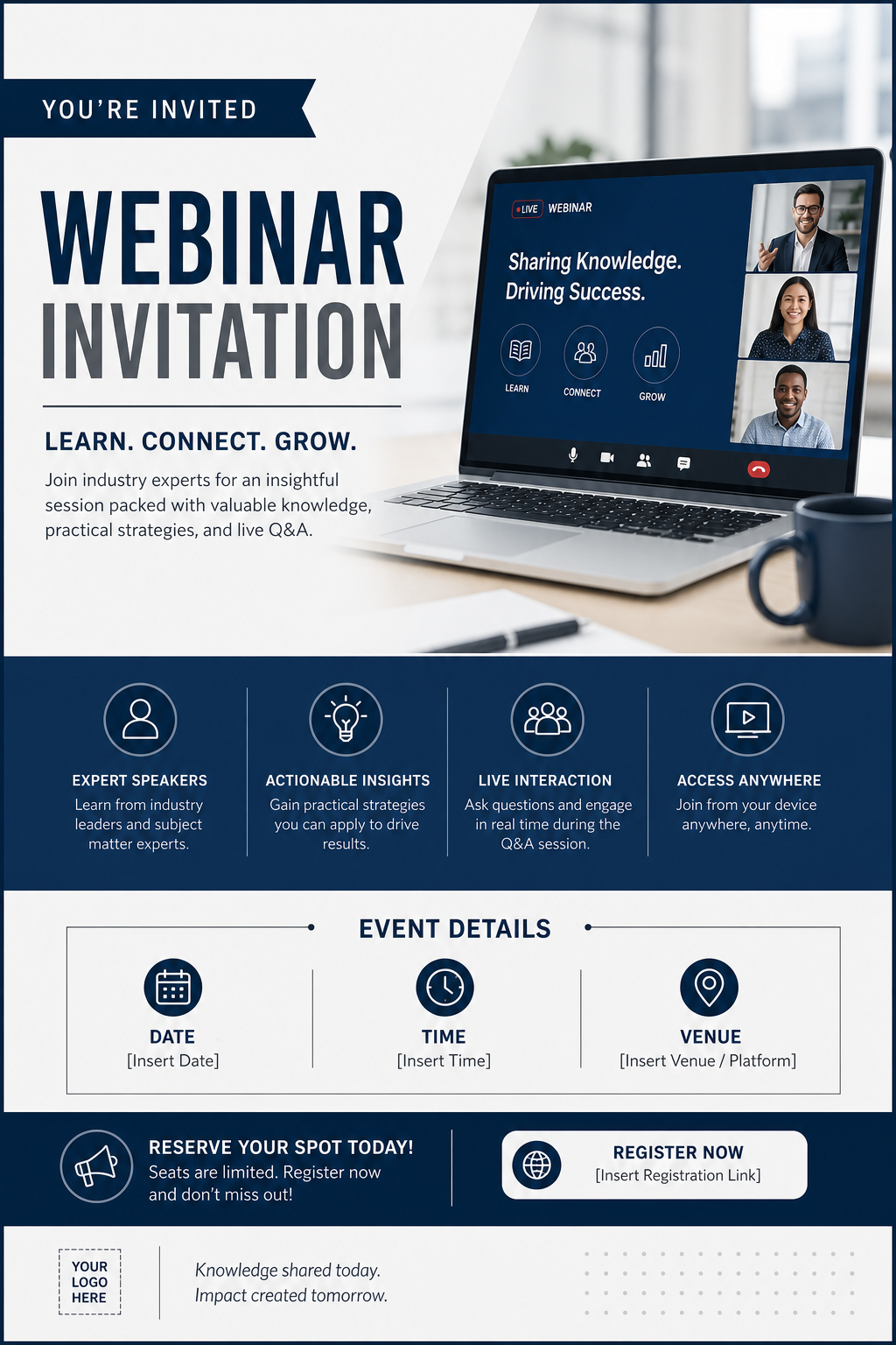 Webinar Invitation — corporate style invitation card