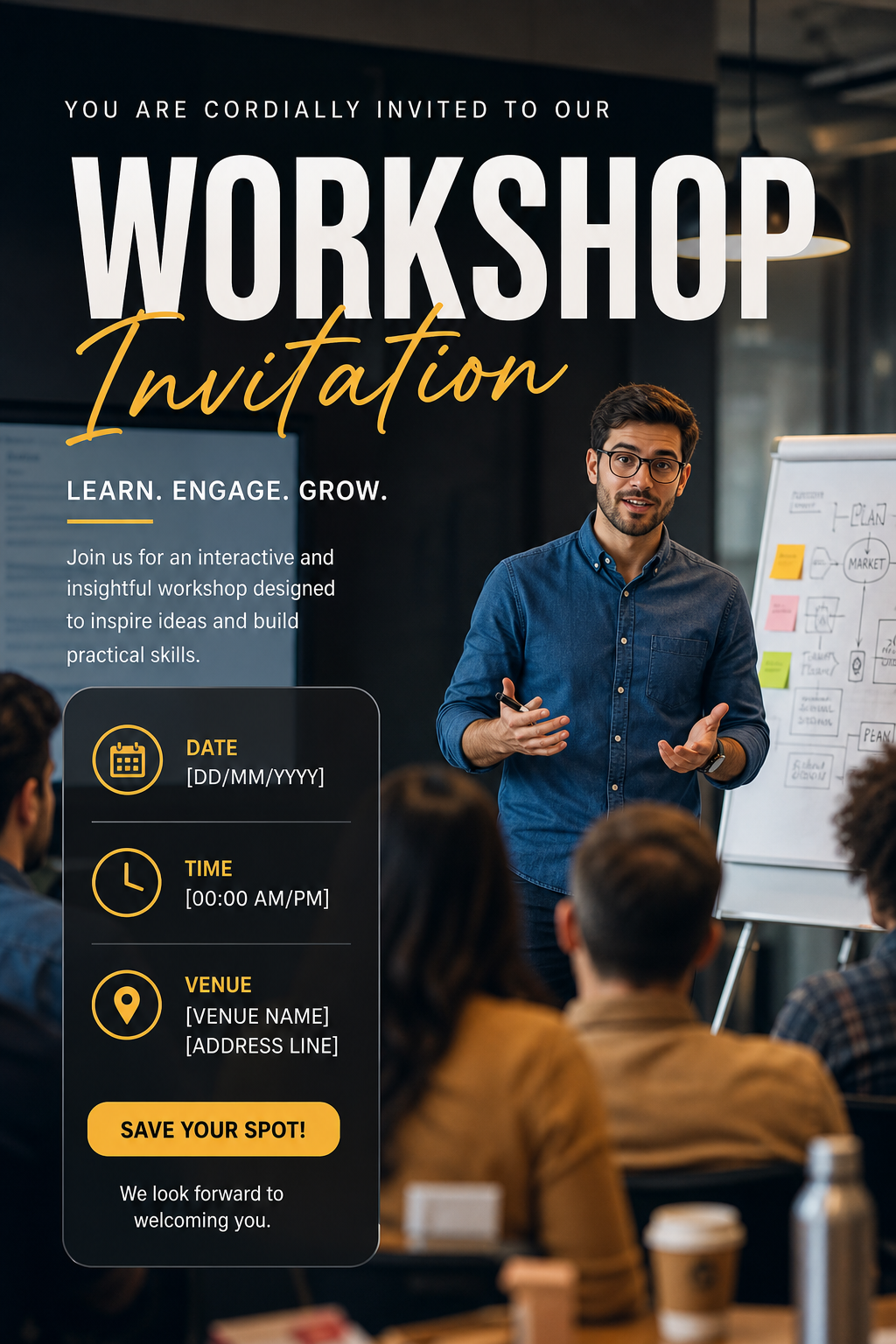 Workshop Invitation — photo-realistic style invitation card