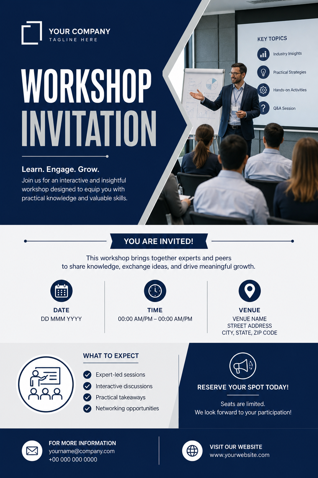 Workshop Invitation — corporate style invitation card