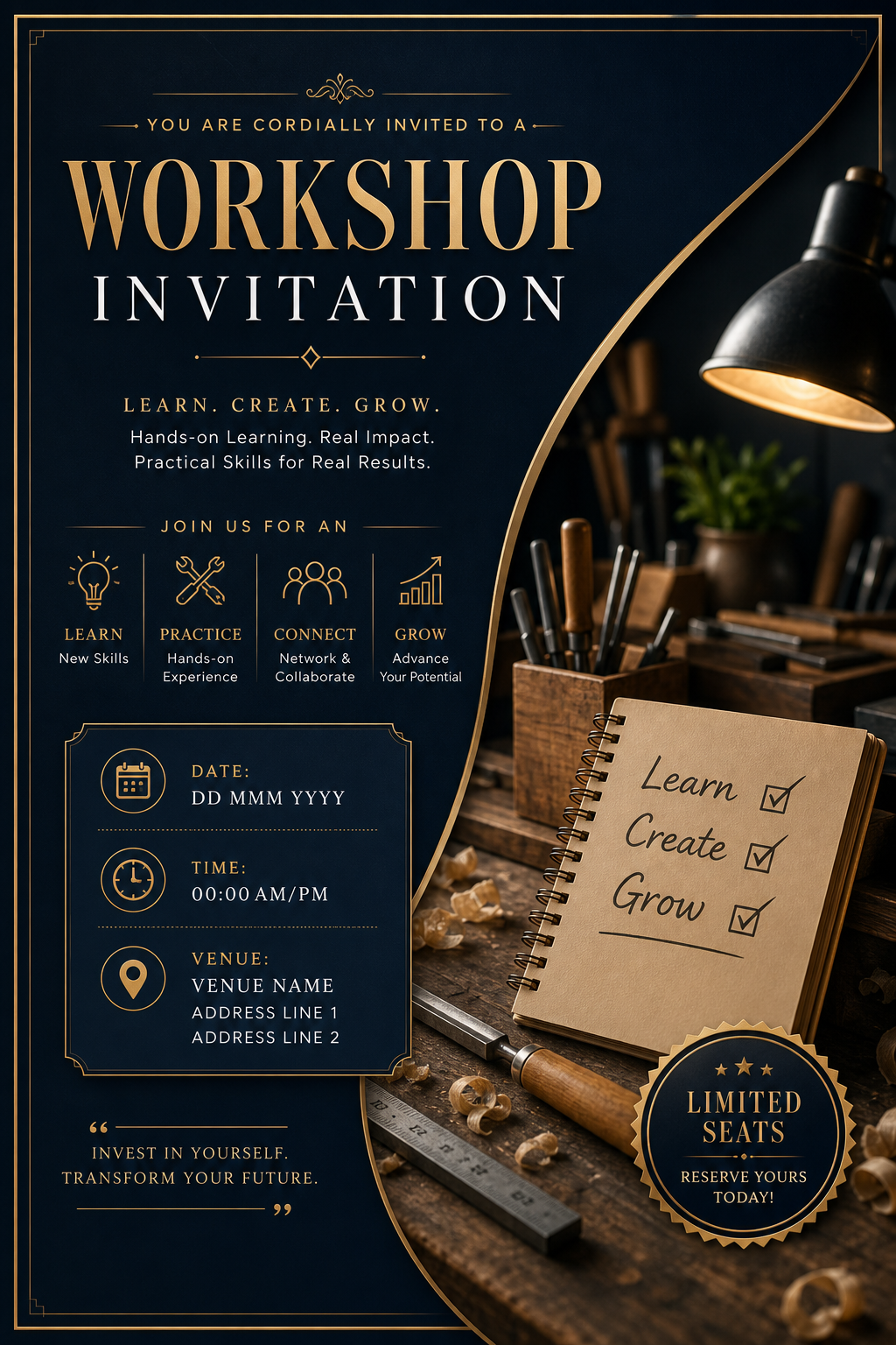 Workshop Invitation — elegant style invitation card