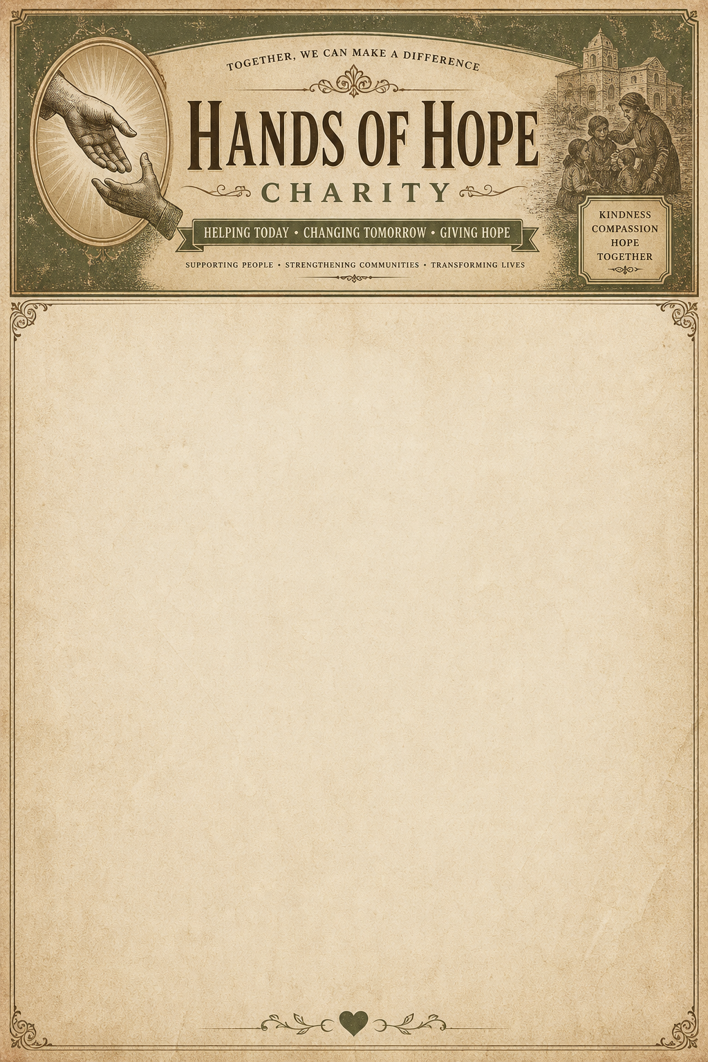 Charity Letterhead — vintage style letterhead