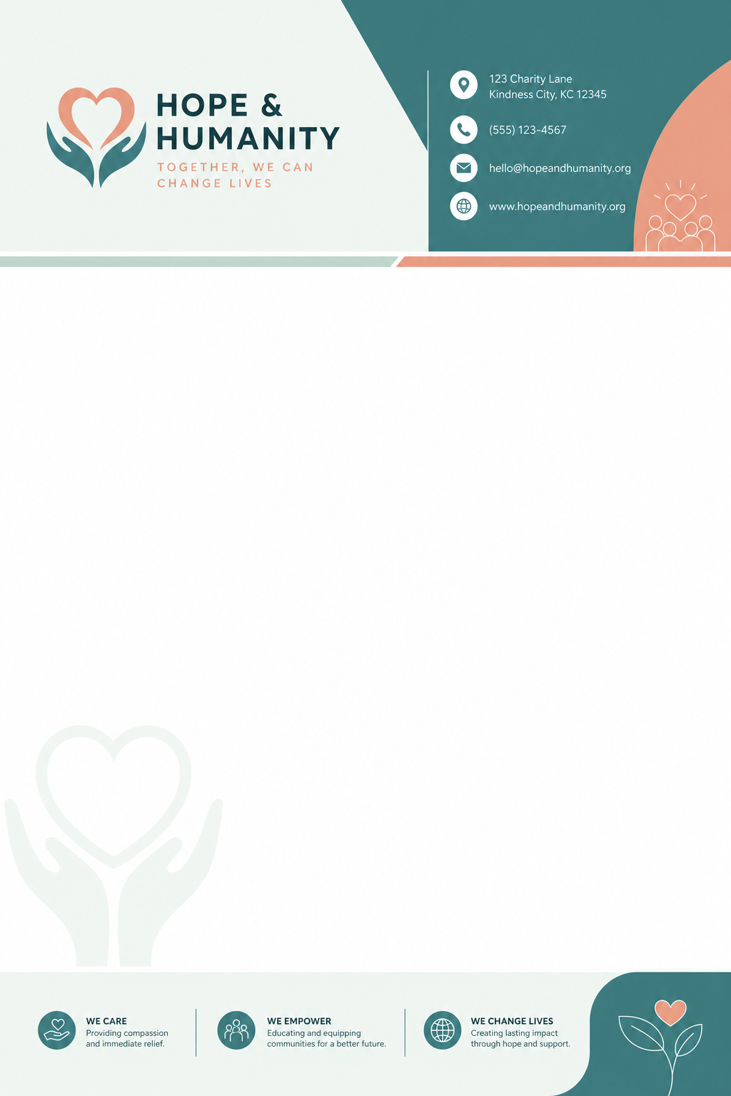 Charity Letterhead — modern style letterhead