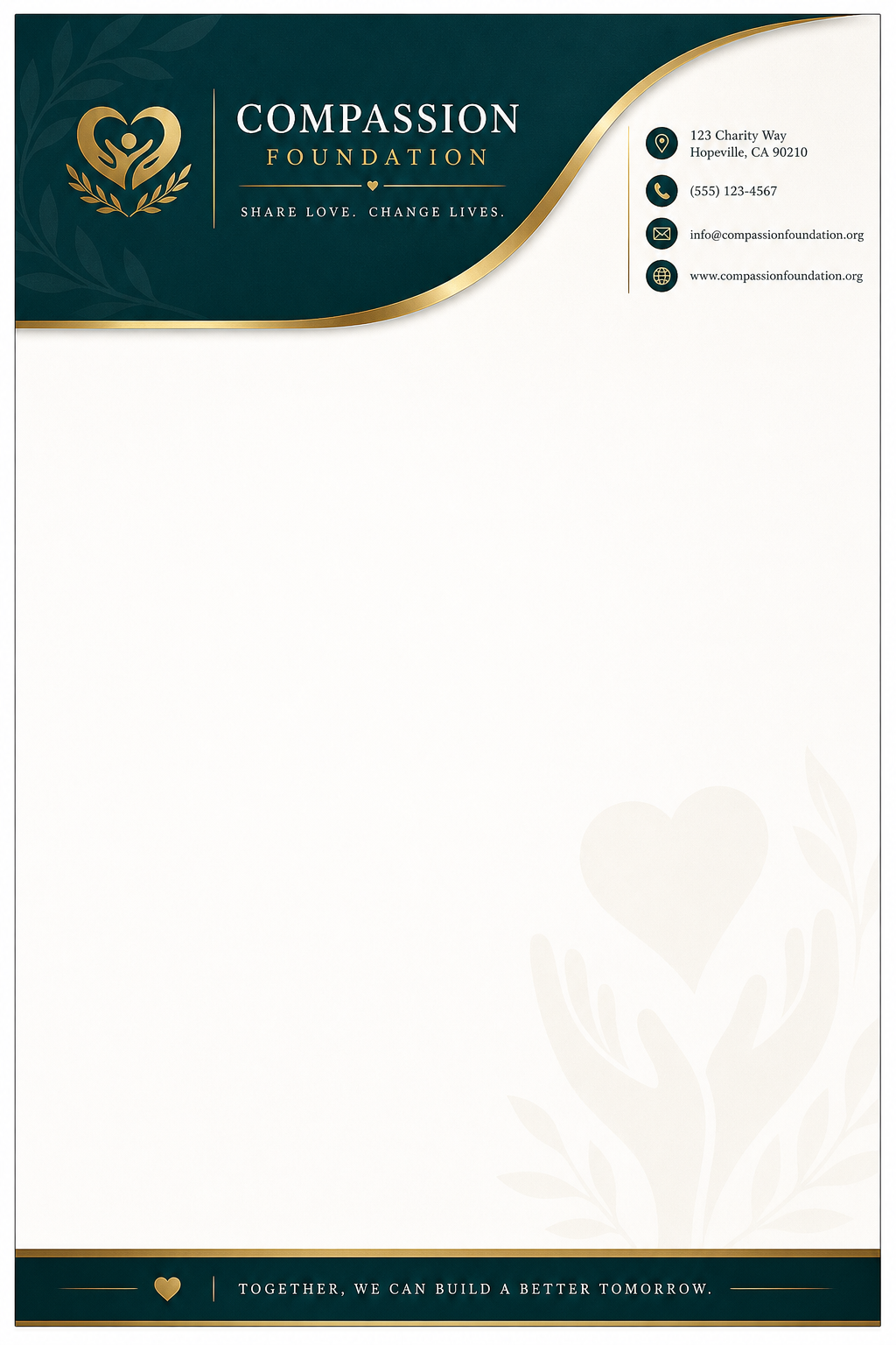 Charity Letterhead — elegant style letterhead