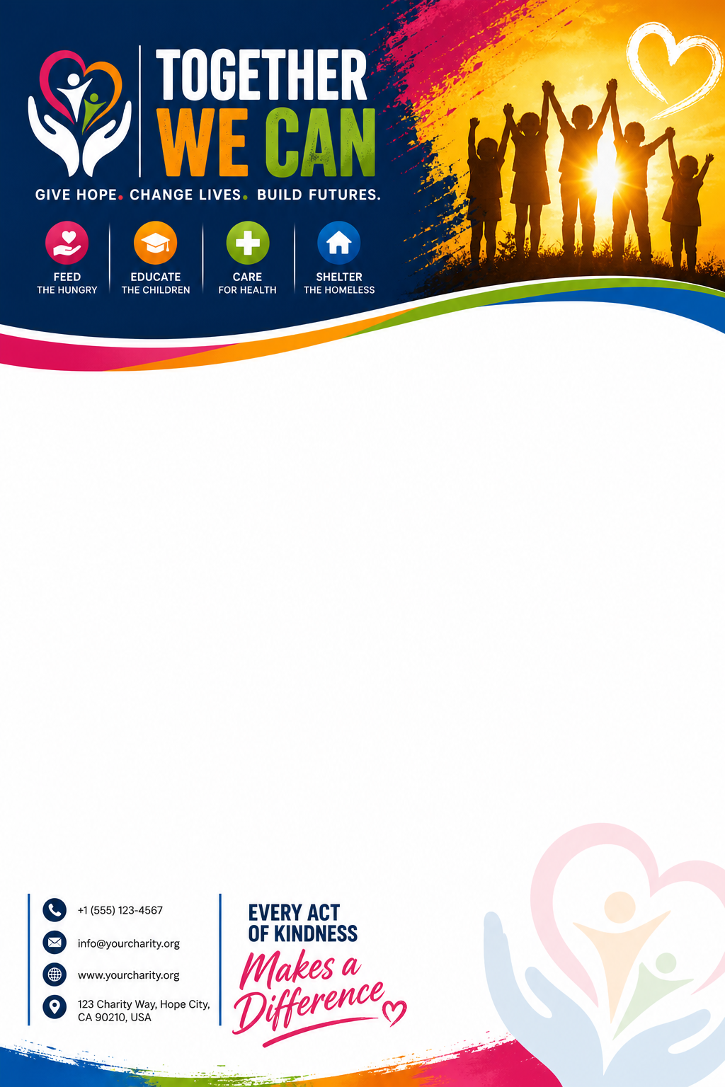 Charity Letterhead — vibrant style letterhead