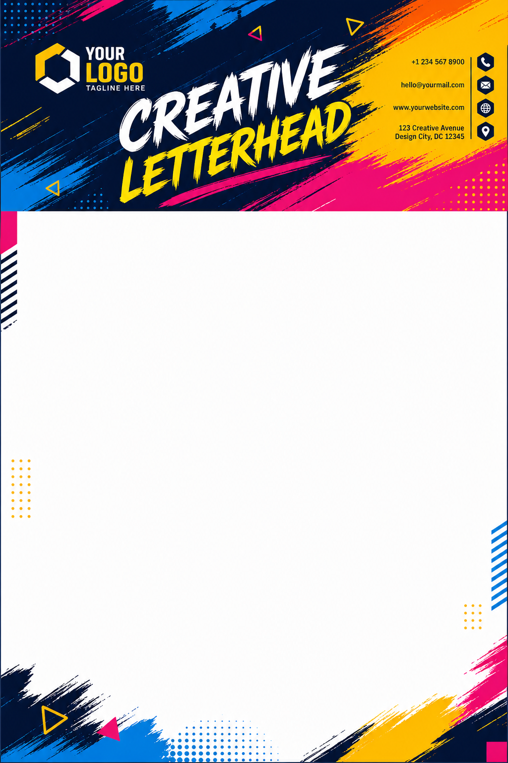 Creative Letterhead — vibrant style letterhead