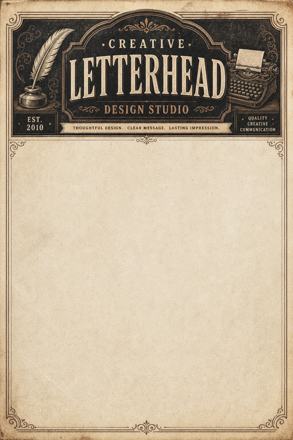 Creative Letterhead — vintage style letterhead