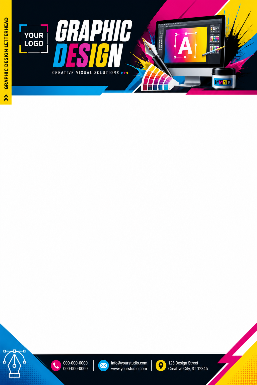 Graphic Design Letterhead — vibrant style letterhead